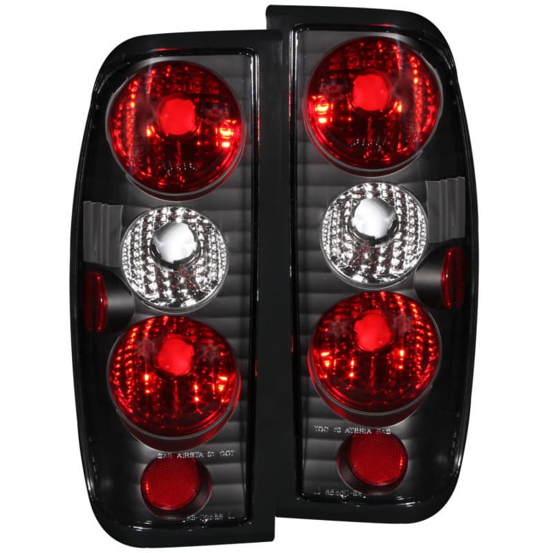ANZO Tail Light Assembly Pair Clear Lens Black Housing