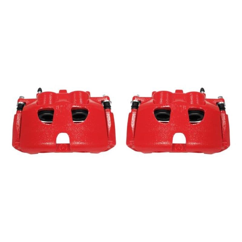 PowerStop Brake Calipers Pair for Chevy C6 Powder Coated Red High-Temp