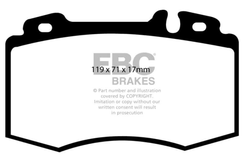 EBC Yellowstuff Brake Pad Set for Street and Track Driving Aramid Fiber Compound