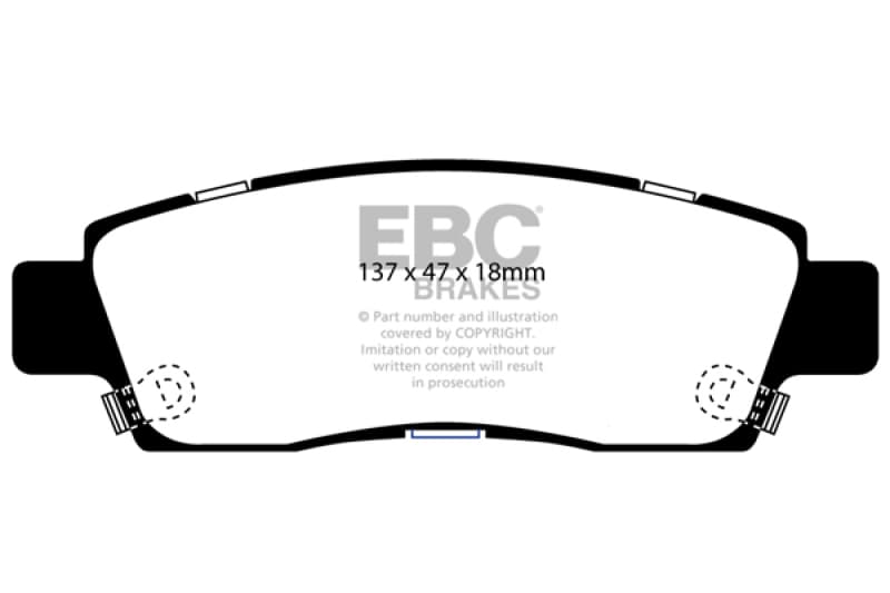 EBC Extra Duty Brake Pad Set for Heavy Duty Use High Friction ECO Material