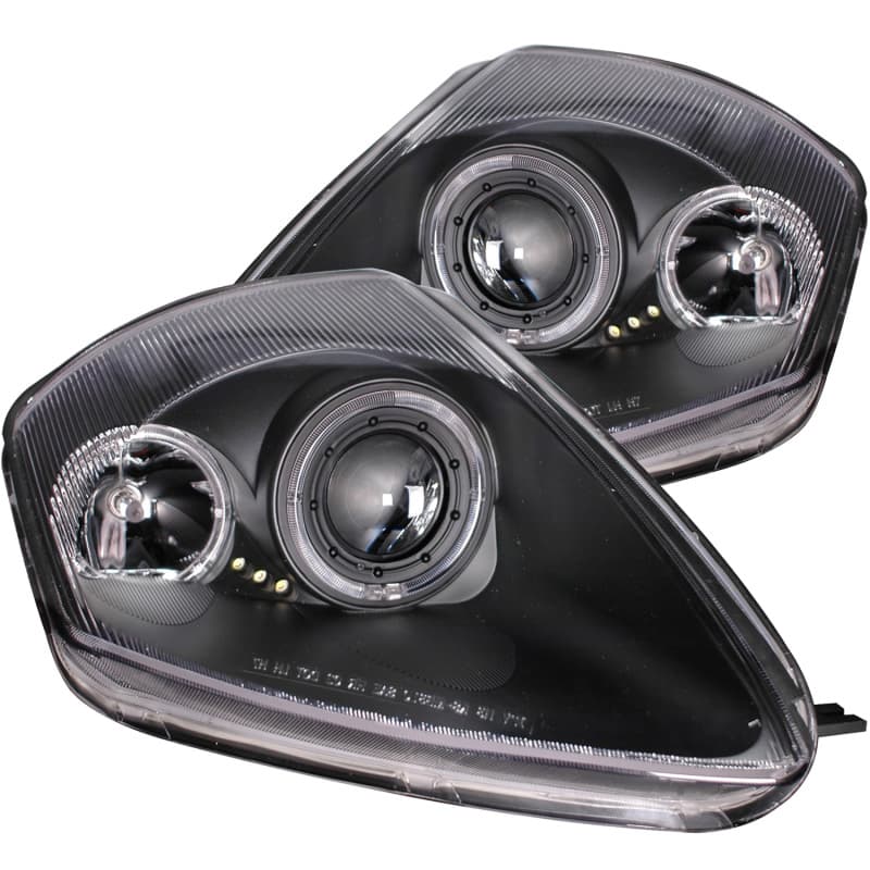ANZO Projector Headlight Set for Chevy C6 Halo Clear Lens Black Housing Pair - Image 2