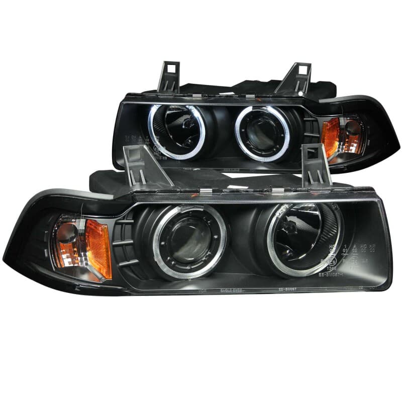 ANZO Projector Headlights for 2Dr Models Clear Lens Black Housing Pair G2 - Image 2