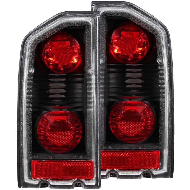 ANZO Tail Light Assembly Pair Clear Lens Black Housing