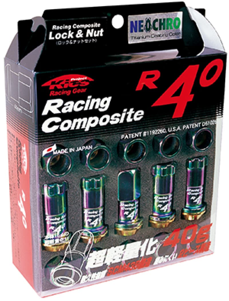 Project Kics R40 12x1.25 Lug Nuts Neo Chrome (16+4 Locks)