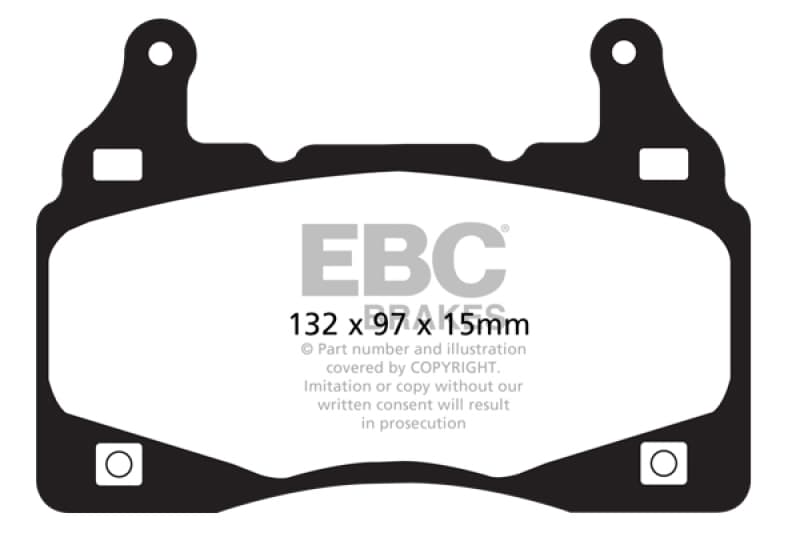 EBC Redstuff Brake Pad Set for Chevy C6 Low Dust Synthetic Fiber Ceramic