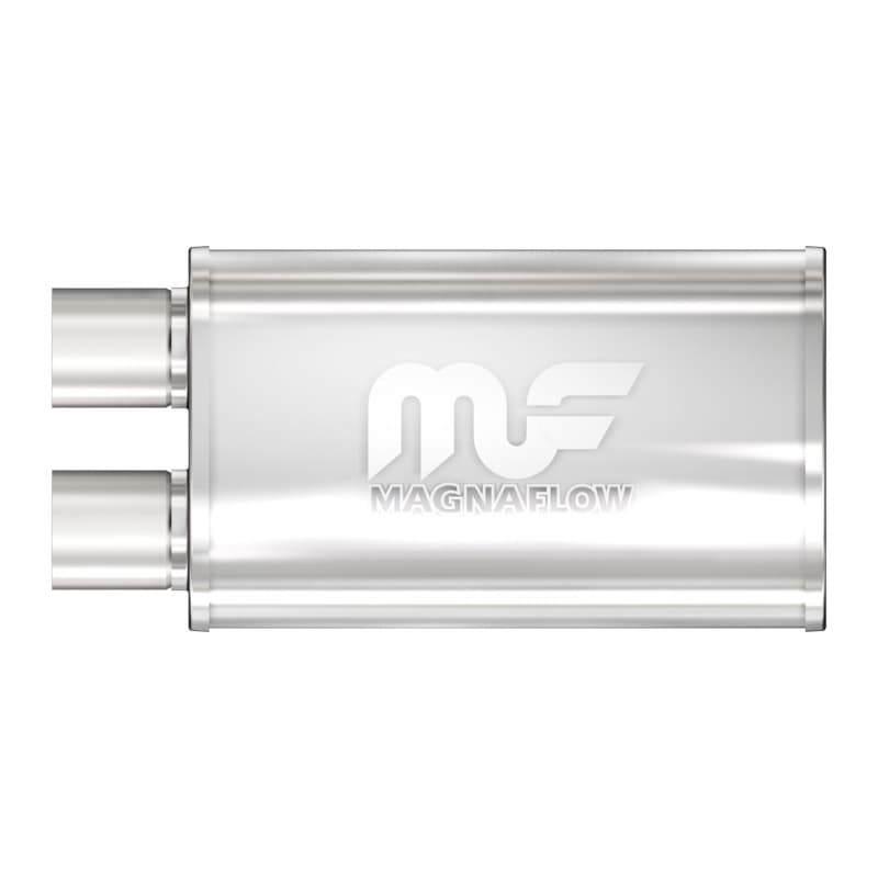 Magnaflow SS Muffler 5x8in Oval Straight-Through 2.5in Inlet/Outlet