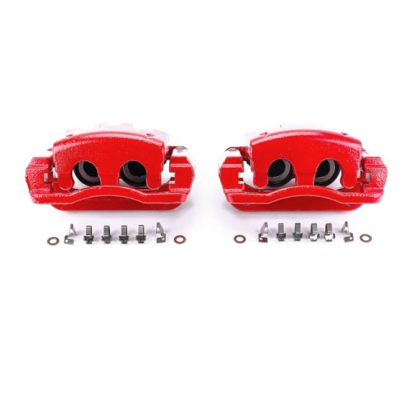 PowerStop Brake Calipers Pair Powder Coated Red High-Temp Durable Finish