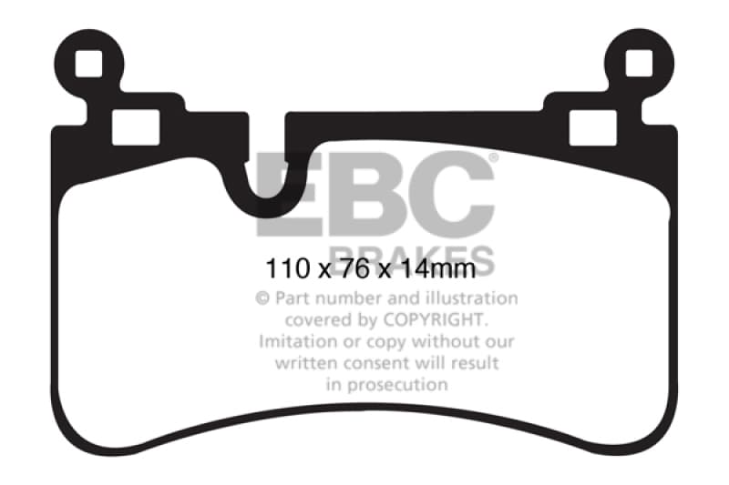 EBC Redstuff Brake Pad Set for Chevy C6 Low Dust Ceramic Fiber Compound