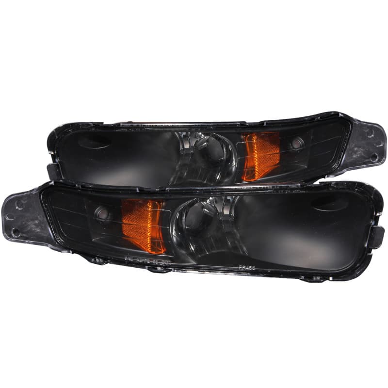 ANZO Euro Parking Lights for Vehicle Clear Lens Black Housing Amber Reflector...