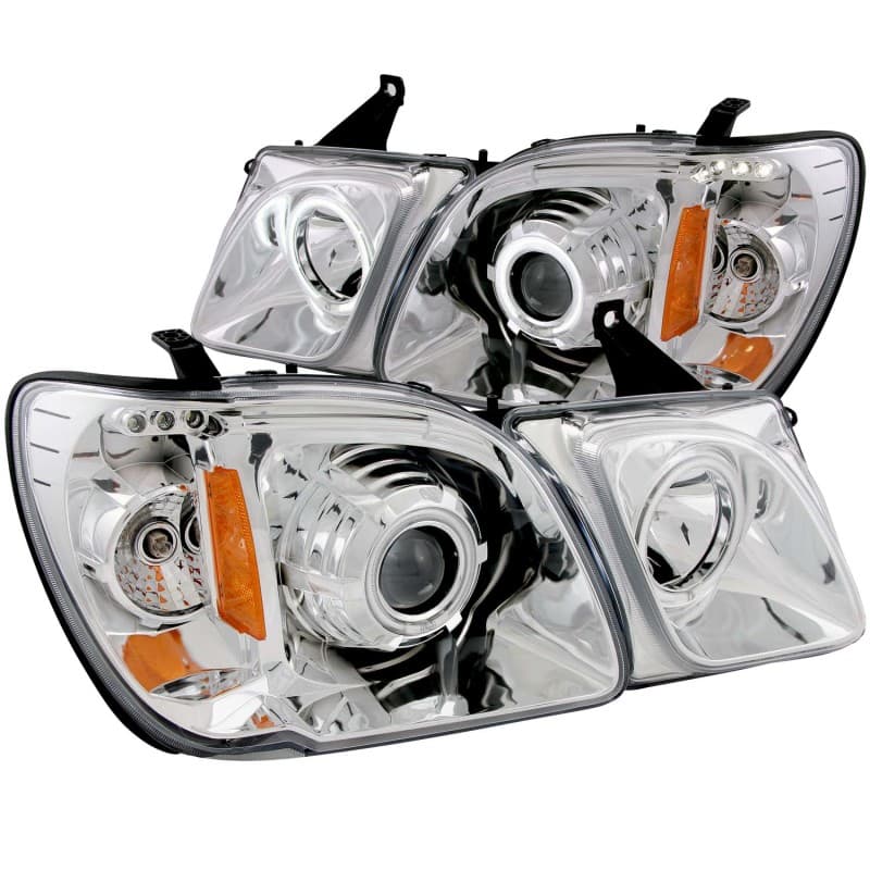 ANZO Projector Headlights for Non HID Models Pair Clear Lens Chrome Halo