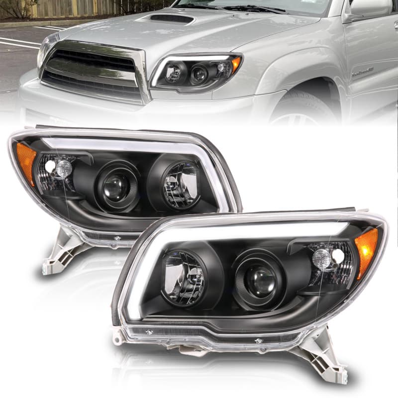 ANZO Projector Headlights for Chevy C6 Clear Lens Black Housing LED Pair - Image 2