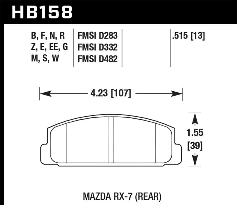 Hawk Performance ER-1 Brake Pad Set for OE Fitment with DTC Curved Slot Design - Image 2