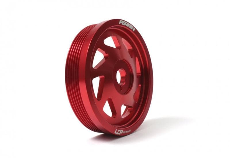 Perrin Performance Lightened Crank Pulley for Subaru WRX/BRZ/FXT/Crosstrek Red - Image 3