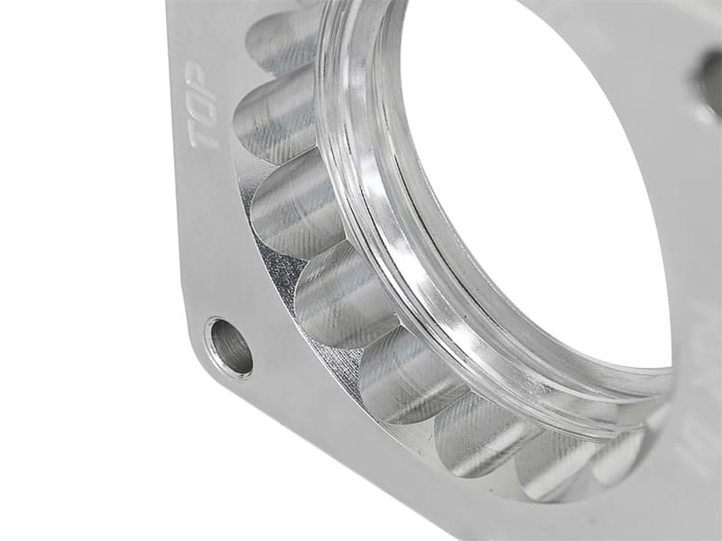 aFe Silver Bullet Throttle Body Spacer for VQ35 Serrated/Helix Design - Image 4