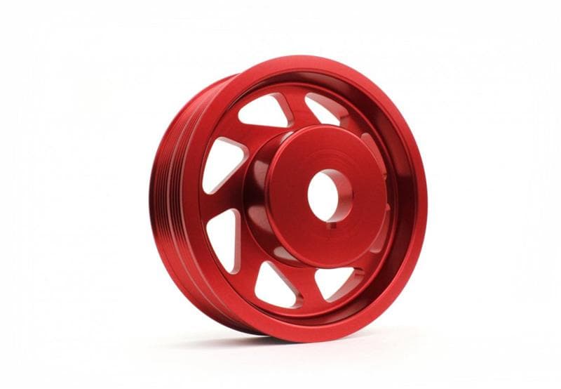 Perrin Performance Lightened Crank Pulley for 93-14 Subaru Impreza WRX STI - Red - Image 2