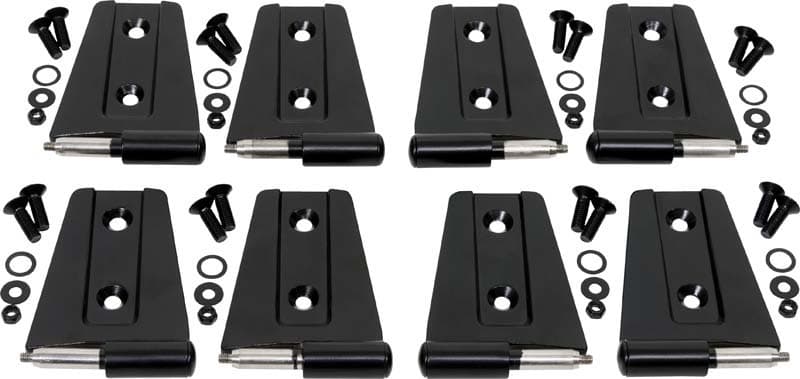 Kentrol Door Hinge Set for 07-18 Jeep Wrangler JK 8-Piece Powdercoat Black