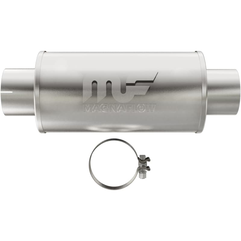 Magnaflow SS Muffler 7x7in Round Straight-Through Universal 4in Inlet/Outlet - Image 2