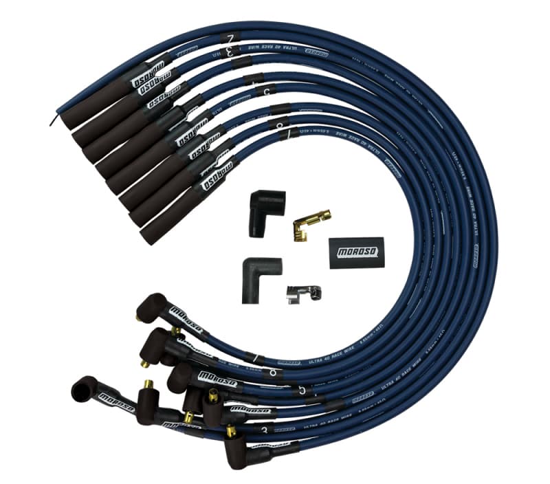 Moroso Ignition Wire Set for Chevrolet Big Block Ultra 40 Unsleeved Blue