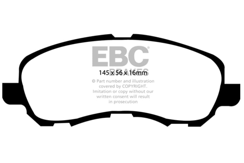 EBC Yellowstuff Brake Pad Set for Street and Track Driving Aramid Fiber Compound