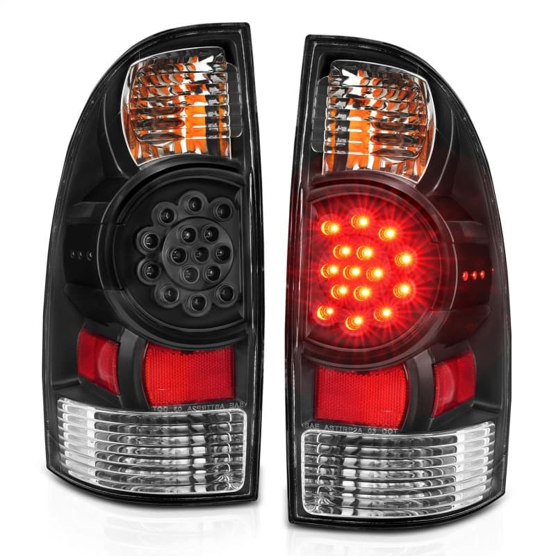 ANZO LED Taillight Assembly for Chevy C6 Clear Lens Black Housing Pair - Image 4