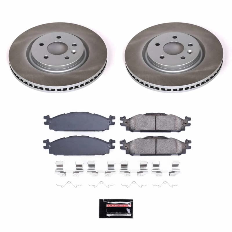 PowerStop Semi-Coated Rotor Kit for Daily Vehicles with Z17 Low-Dust Pads