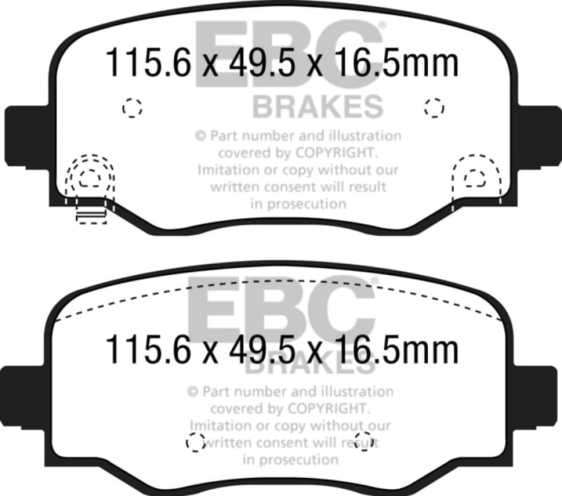 EBC Yellowstuff Brake Pad Set for Street and Track Driving High Performance