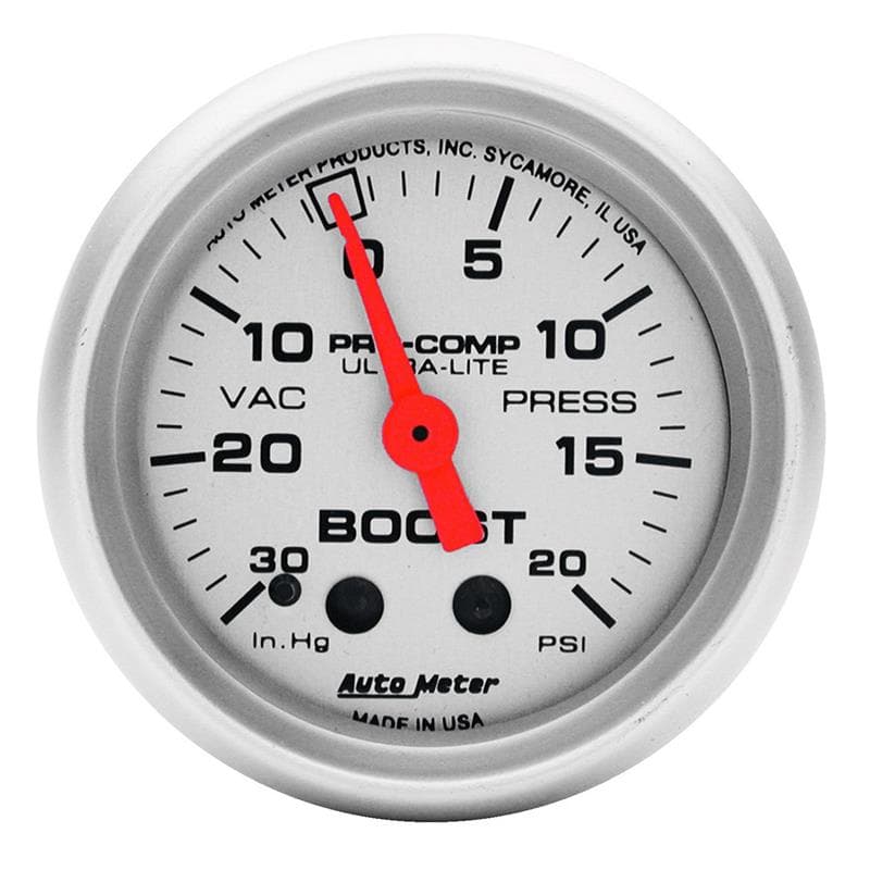 AutoMeter Mechanical Boost/Vac Gauge 1/8" NPT High Precision Bourdon Tube - Image 2