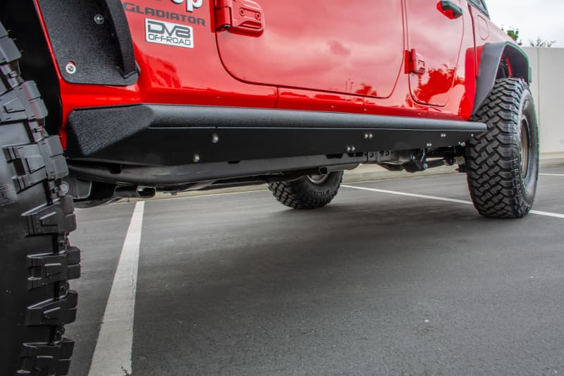 DV8 Offroad Rock Slider Steps for 2019+ Jeep Gladiator with Anti-Slip Panels - Image 3