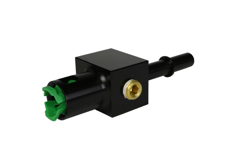 Aeromotive 3/8 Quick Connect Fuel Access Port with ORB-08 and 1/8 NPT Gauge Port - Image 2