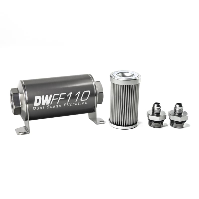 DeatschWerks Fuel Filter Kit 110mm Stainless Steel 10 Micron -6AN Universal