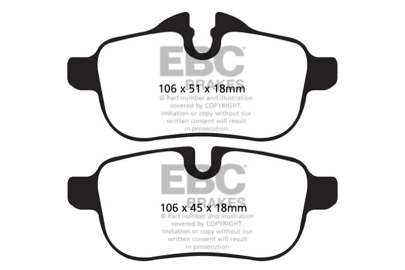 EBC Yellowstuff Brake Pad Set for Street & Track Driving High Performance - Image 2