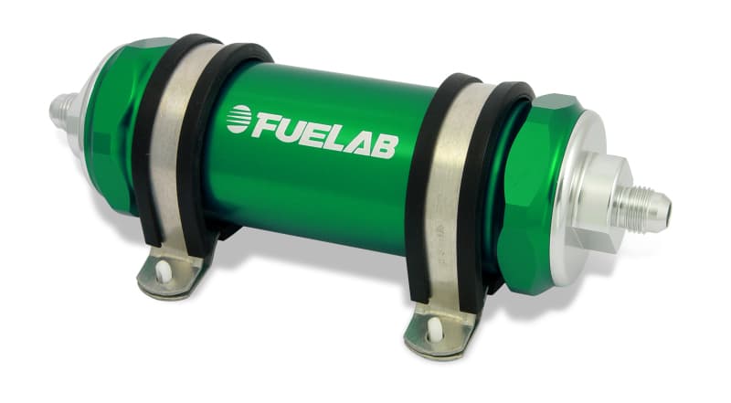 Fuelab In-Line Fuel Filter -10AN, 40 Micron Stainless Steel Element, Check Valve