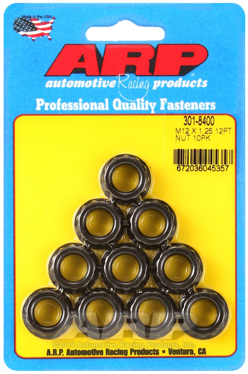 ARP Nut Kit 12mm x 1.25 16mm Socket 12pt Nut Kit (10 Pack)