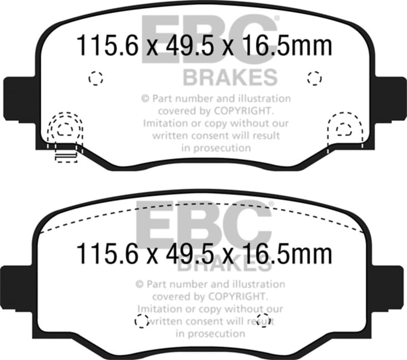 EBC Yellowstuff Brake Pad Set for Street and Track Driving High Performance - Image 2