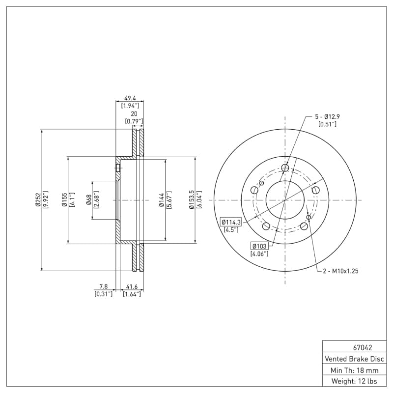 DFC Brake Rotors for Chevy C6 Plain G3000/G11H18 Iron Castings - Image 2