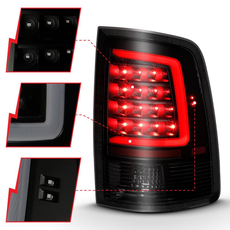 ANZO LED Taillight Assembly for Chevy C6 Pair Smoke Lens Plank Style - Image 4