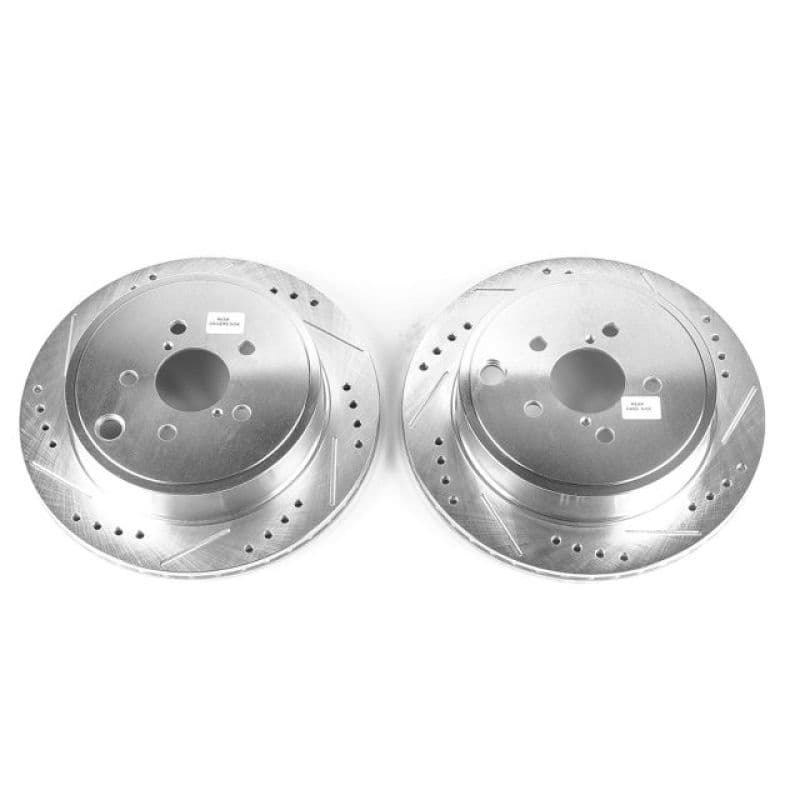 PowerStop Drill/Slot Rotor for OE Fitment Cross-Drilled Silver Zinc Plated