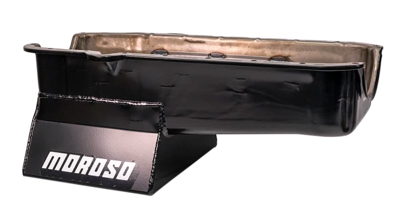 Moroso Oil Pan for 80-85 Chevrolet SBC 7qt 8.25in Steel Wet Sump Black