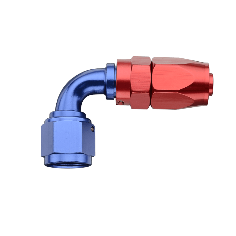 Fragola 90 Degree Pro-Flow Hose End Fitting -8AN Blue/Red