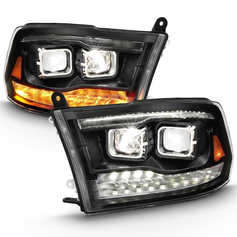 ANZO Projector Headlights for Chevy C6 Clear Lens Black Housing LED Pair - Image 3