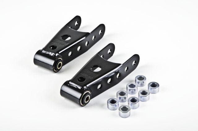 Belltech Lowering Shackle Kit for Trucks 1-3 Inch Drop Powder Coated Steel - Image 2