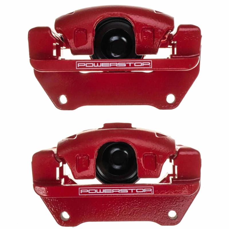 PowerStop Brake Calipers Pair Powder Coated Red High-Temp Durable Finish