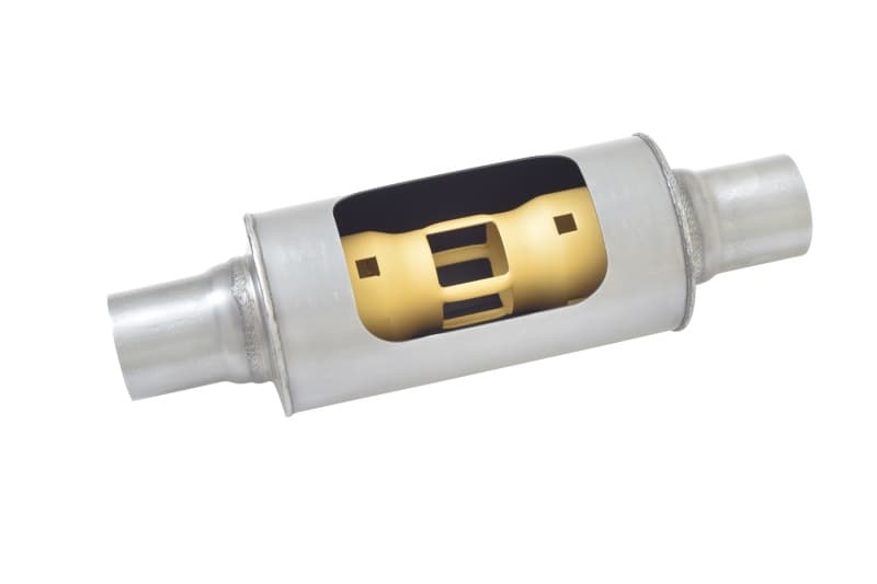 Gibson MWA Round Race Muffler 5.0in Compact Straight-Thru Flow Design - Image 2