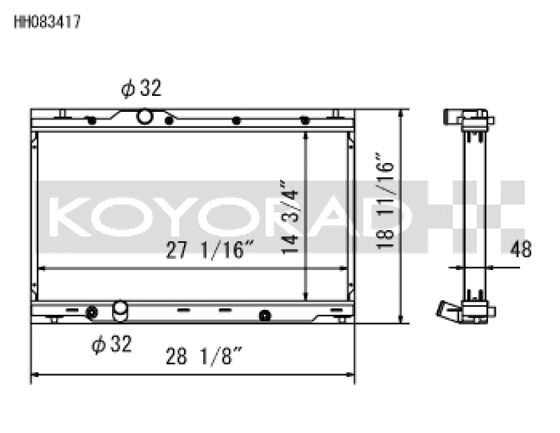 Koyo Racing Radiator All Aluminum for HH083417