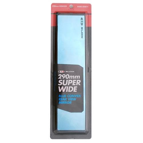 BLOX Racing Rear View Mirror 290mm Convex Blue Tint Black Frame