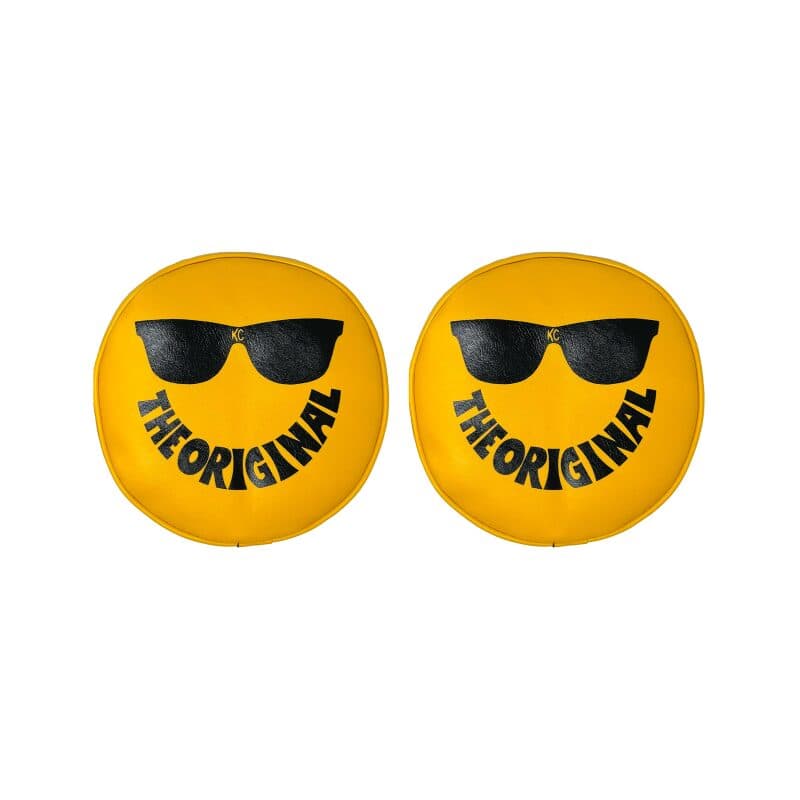 KC HiLiTES 8" Yellow Vinyl Soft Covers with Smiley Face for KC Lights - Image 2