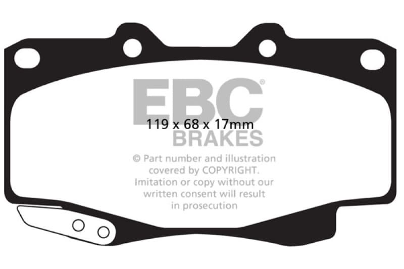 EBC Greenstuff Brake Pad Set for 4x4 Heavy Duty Low Wear Offroad Resistant