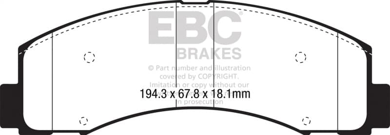 EBC Extra Duty Brake Pad Set for Heavy Duty Use High Friction ECO Tech - Image 2
