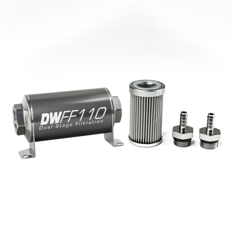 DeatschWerks Fuel Filter Kit 110mm Stainless Steel 10 Micron Universal