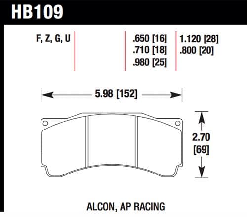 Hawk Performance HPS Brake Pad Set for Street Vehicles High Friction Compound